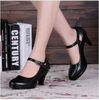 Black High-Heeled Square Heel Woman OL Shoes