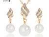 Jewelry Sets Crystal Gold Silver Plated Big Simulated Pearl