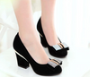 High-heeled Square Heel Woman OL Shoes Round Toe