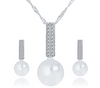 Jewelry Set Necklace Earrings Simple Pearl Pendant