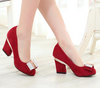 High-heeled Square Heel Woman OL Shoes Round Toe