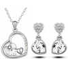 Crystal Double Heart Jewelry Set